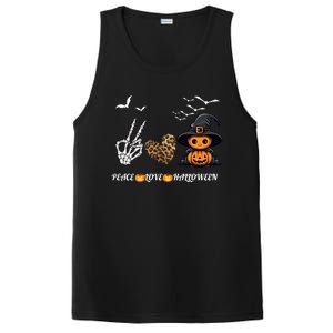 Peace Love Halloween Cute Peace Love Funny Halloween Great Gift PosiCharge Competitor Tank