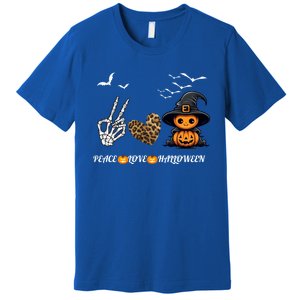 Peace Love Halloween Cute Peace Love Funny Halloween Great Gift Premium T-Shirt