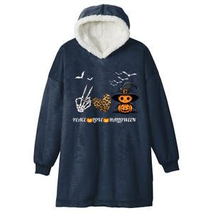 Peace Love Halloween Cute Peace Love Funny Halloween Great Gift Hooded Wearable Blanket