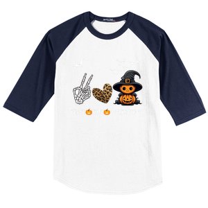 Peace Love Halloween Cute Peace Love Funny Halloween Great Gift Baseball Sleeve Shirt