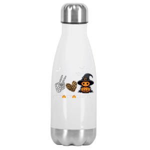 Peace Love Halloween Cute Peace Love Funny Halloween Great Gift Stainless Steel Insulated Water Bottle