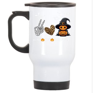 Peace Love Halloween Cute Peace Love Funny Halloween Great Gift Stainless Steel Travel Mug