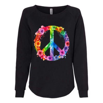 PEACE Love Hippie SIGN LOVE Flower World Peace Day Womens California Wash Sweatshirt