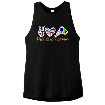 Peace Love Hispanic Heritage Month Ladies PosiCharge Tri-Blend Wicking Tank