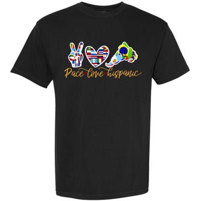 Peace Love Hispanic Heritage Month Garment-Dyed Heavyweight T-Shirt