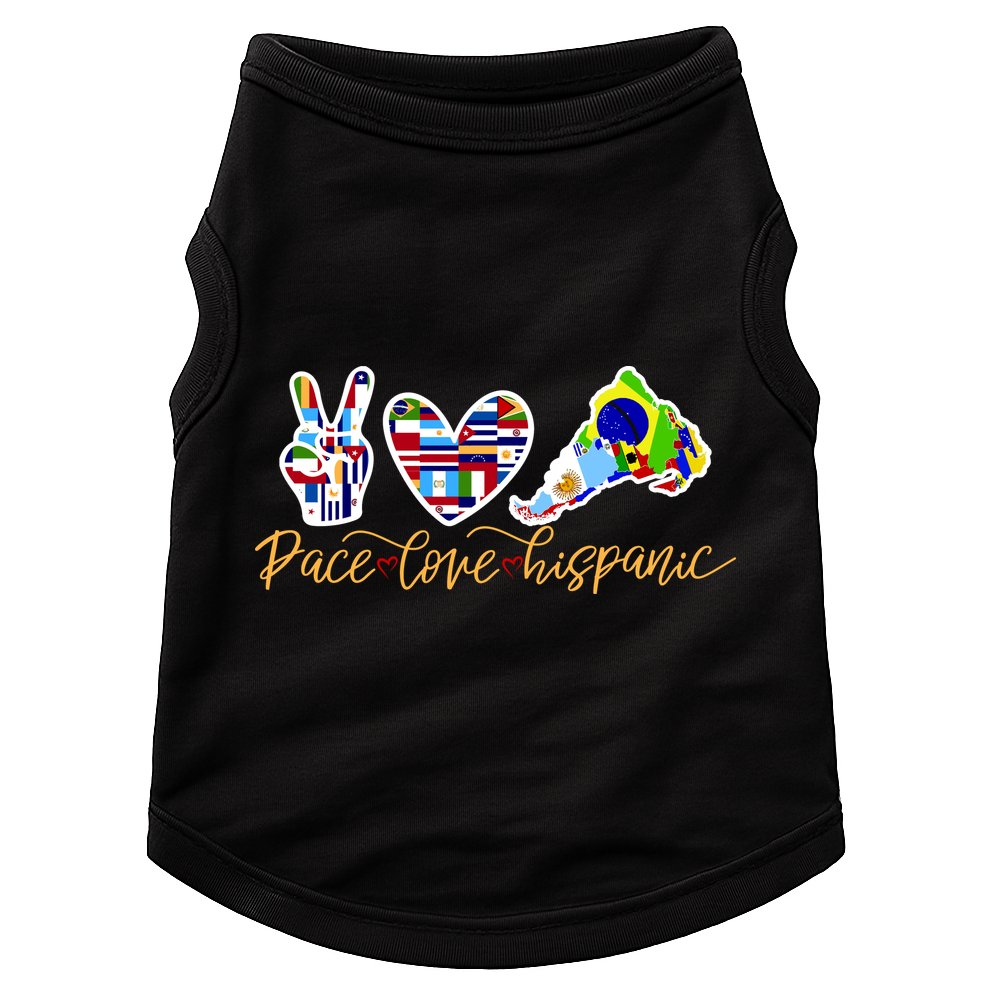 Peace Love Hispanic Heritage Month Doggie Tank