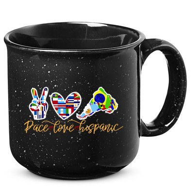 Peace Love Hispanic Heritage Month 15oz Campfire Ceramic Mug