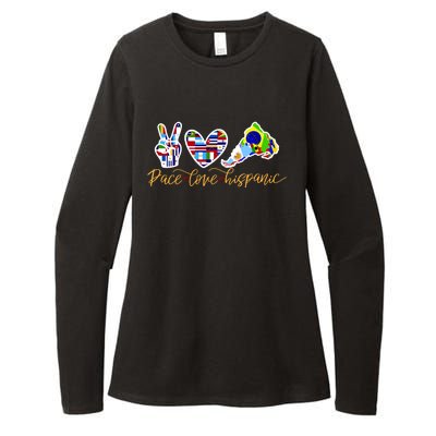 Peace Love Hispanic Heritage Month Womens CVC Long Sleeve Shirt