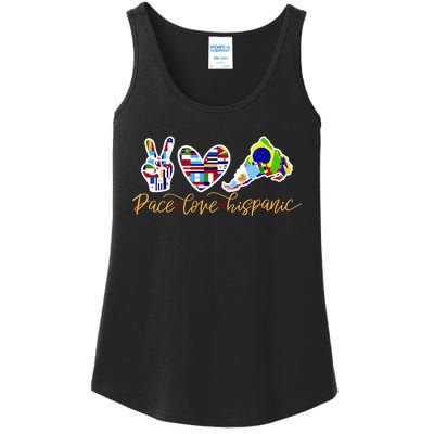 Peace Love Hispanic Heritage Month Ladies Essential Tank