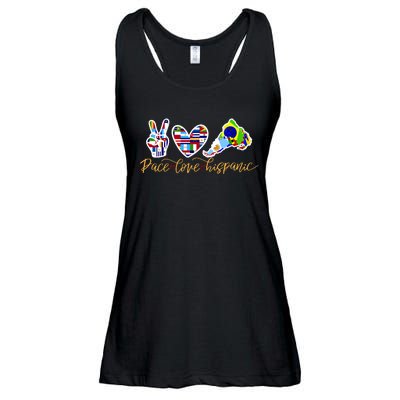 Peace Love Hispanic Heritage Month Ladies Essential Flowy Tank