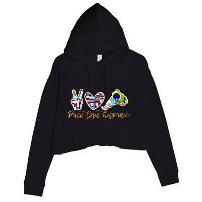 Peace Love Hispanic Heritage Month Crop Fleece Hoodie