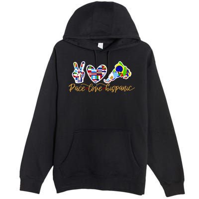 Peace Love Hispanic Heritage Month Premium Pullover Hoodie