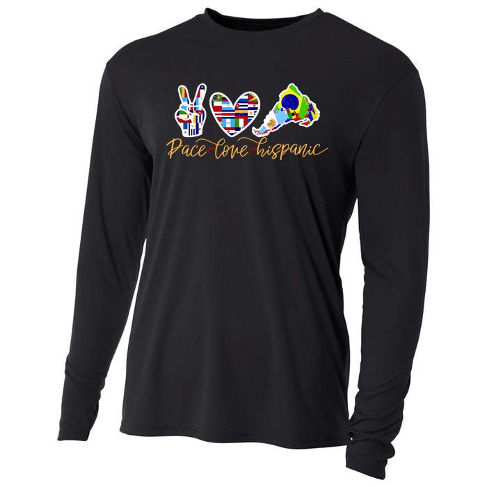 Peace Love Hispanic Heritage Month Cooling Performance Long Sleeve Crew