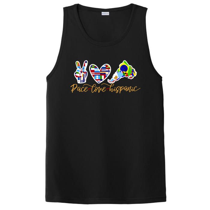 Peace Love Hispanic Heritage Month PosiCharge Competitor Tank