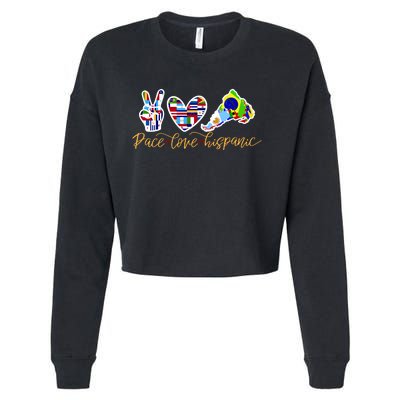 Peace Love Hispanic Heritage Month Cropped Pullover Crew