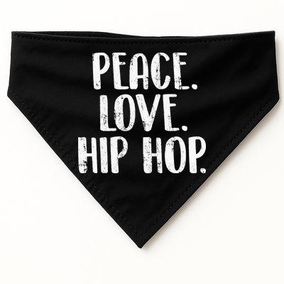 Peace Love Hip Hop HipHop Dancer Breakdance Breakdancing USA-Made Doggie Bandana