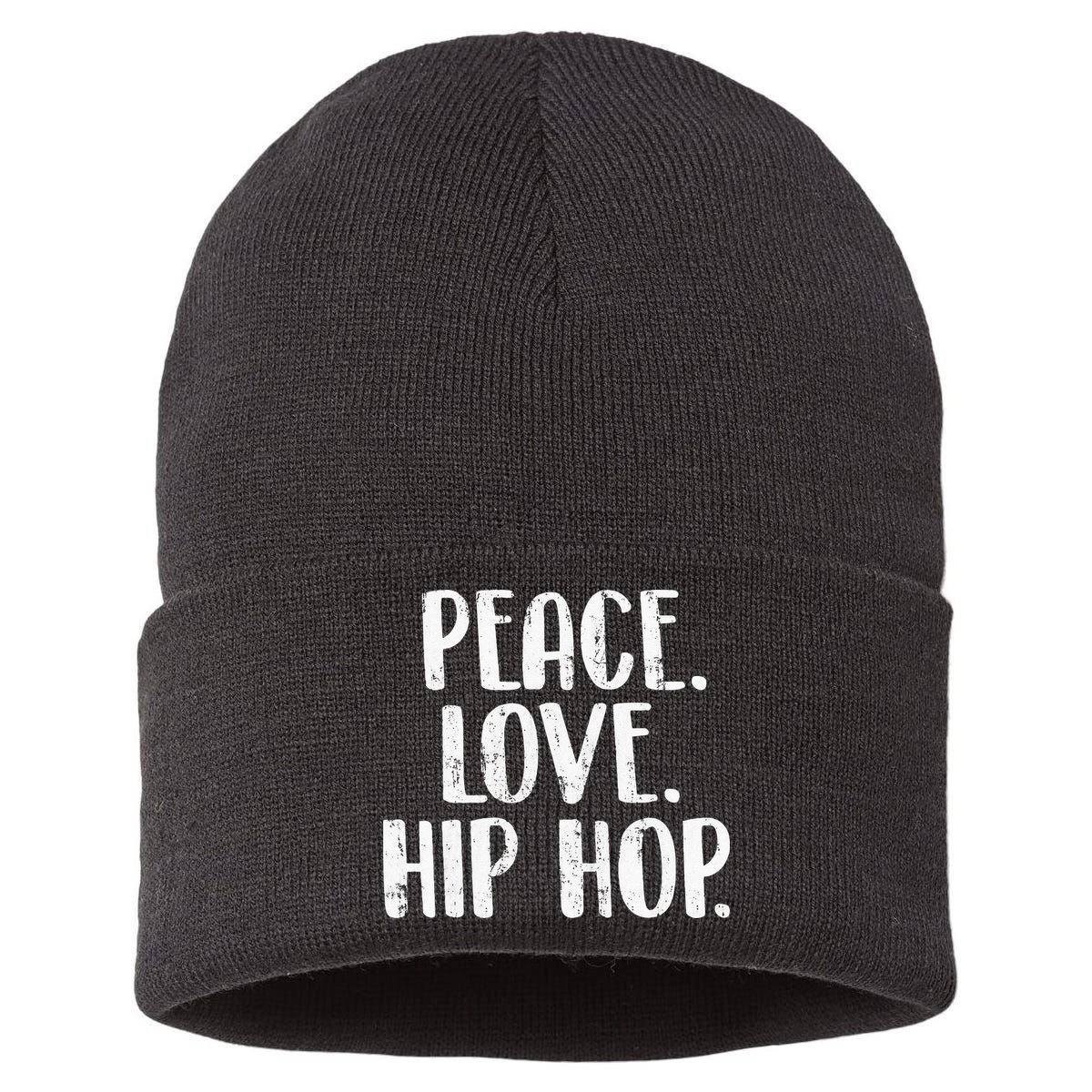 Peace Love Hip Hop HipHop Dancer Breakdance Breakdancing Sustainable Knit Beanie