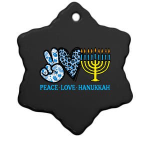 Peace Love Hanukkah Chanukah Menorah Jewish Ceramic Star Ornament