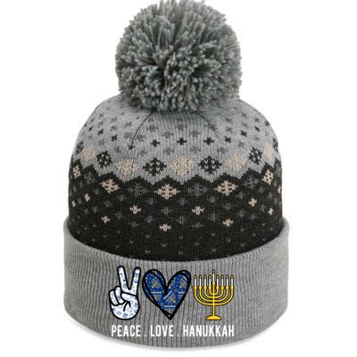 Peace Love Hanukkah Jewish Holiday Gift The Baniff Cuffed Pom Beanie