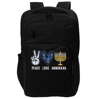 Peace Love Hanukkah Jewish Holiday Gift Impact Tech Backpack