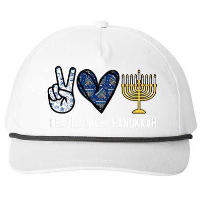 Peace Love Hanukkah Jewish Holiday Gift Snapback Five-Panel Rope Hat