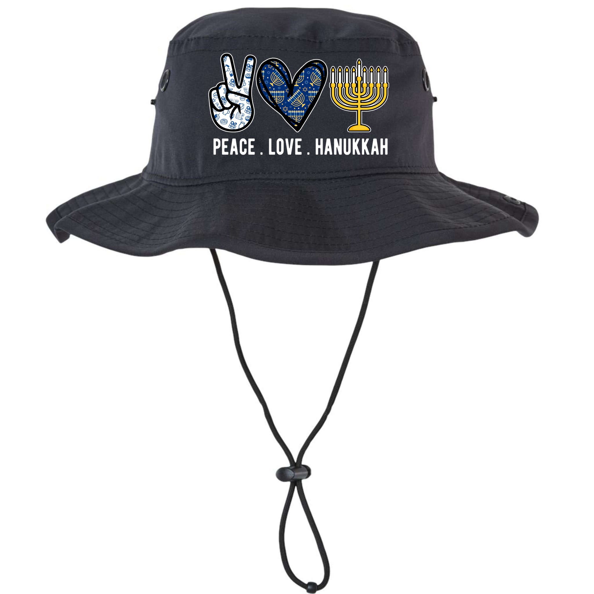 Peace Love Hanukkah Jewish Holiday Gift Bucket Hat