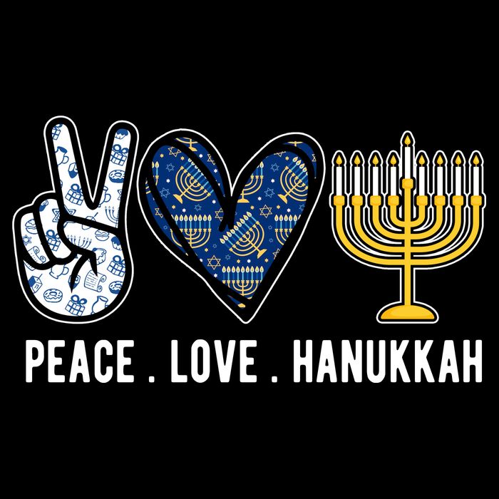Peace Love Hanukkah Jewish Holiday Gift Bucket Hat