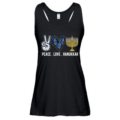 Peace Love Hanukkah Jewish Holiday Gift Ladies Essential Flowy Tank