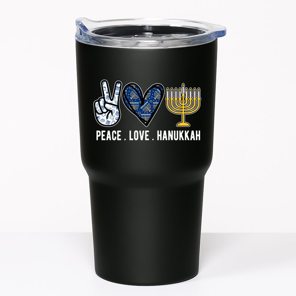 Peace Love Hanukkah Jewish Holiday Gift Tumbler