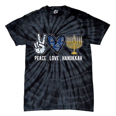 Peace Love Hanukkah Jewish Holiday Gift Tie-Dye T-Shirt
