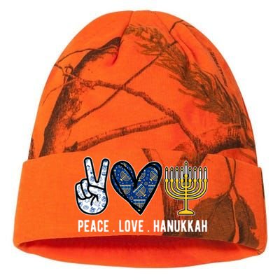 Peace Love Hanukkah Jewish Holiday Gift Kati Licensed 12" Camo Beanie