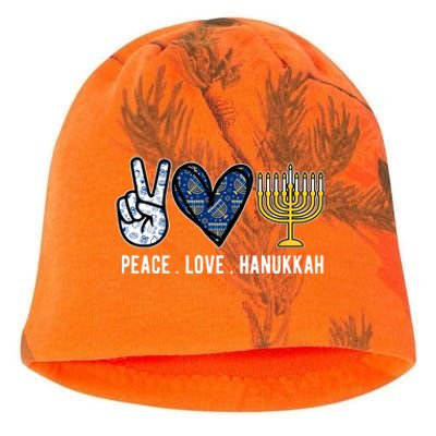 Peace Love Hanukkah Jewish Holiday Gift Kati - Camo Knit Beanie