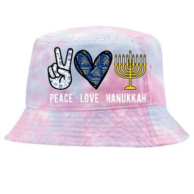 Peace Love Hanukkah Jewish Holiday Gift Tie-Dyed Bucket Hat