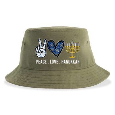 Peace Love Hanukkah Jewish Holiday Gift Sustainable Bucket Hat