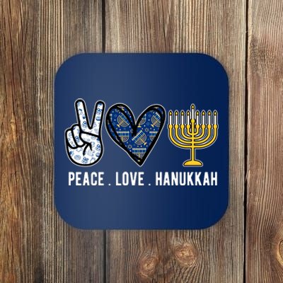 Peace Love Hanukkah Jewish Holiday Gift Coaster