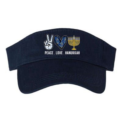 Peace Love Hanukkah Jewish Holiday Gift Valucap Bio-Washed Visor