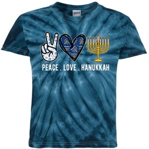 Peace Love Hanukkah Jewish Holiday Gift Kids Tie-Dye T-Shirt