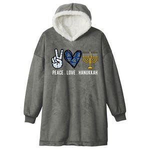 Peace Love Hanukkah Jewish Holiday Gift Hooded Wearable Blanket