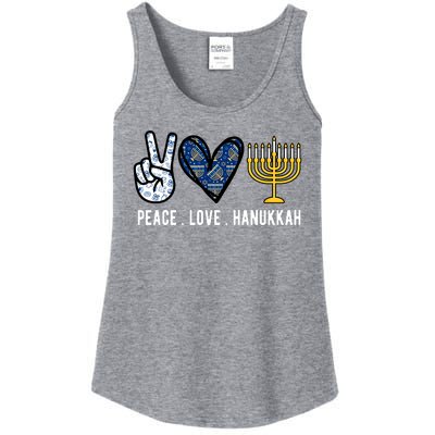 Peace Love Hanukkah Jewish Holiday Gift Ladies Essential Tank