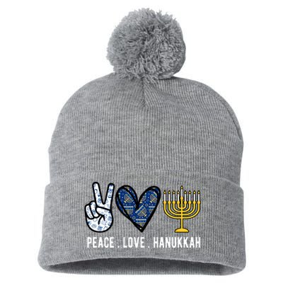 Peace Love Hanukkah Jewish Holiday Gift Pom Pom 12in Knit Beanie