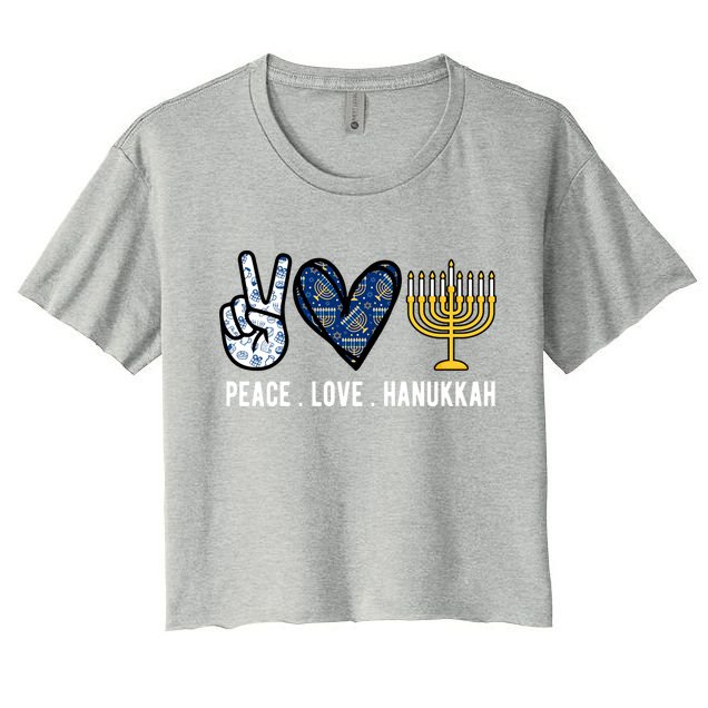 Peace Love Hanukkah Jewish Holiday Gift Crop Top