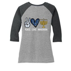 Peace Love Hanukkah Jewish Holiday Gift Women's Tri-Blend 3/4-Sleeve Raglan Shirt