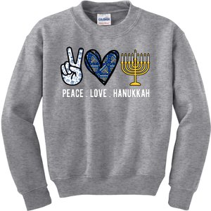 Peace Love Hanukkah Jewish Holiday Gift Kids Sweatshirt