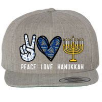 Peace Love Hanukkah Jewish Holiday Gift Wool Snapback Cap