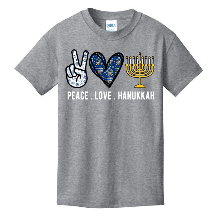 Peace Love Hanukkah Jewish Holiday Gift Kids T-Shirt