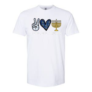 Peace Love Hanukkah Jewish Holiday Gift Softstyle® CVC T-Shirt