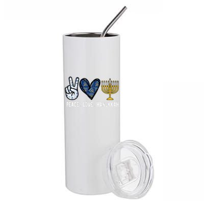 Peace Love Hanukkah Jewish Holiday Gift Stainless Steel Tumbler