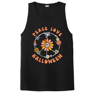 Peace Love Halloween Flowers Hippie Gift PosiCharge Competitor Tank