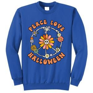 Peace Love Halloween Flowers Hippie Gift Sweatshirt