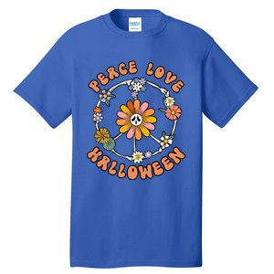 Peace Love Halloween Flowers Hippie Gift Tall T-Shirt